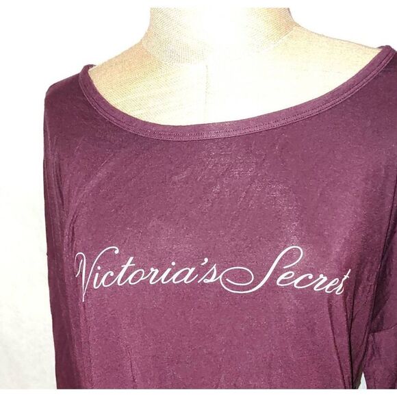 Purple/PLUM VICTORIA'S SECRET Long sleeve shirt.  V back.  NO SIZE TAG PLEASE SE - Picture 2 of 4